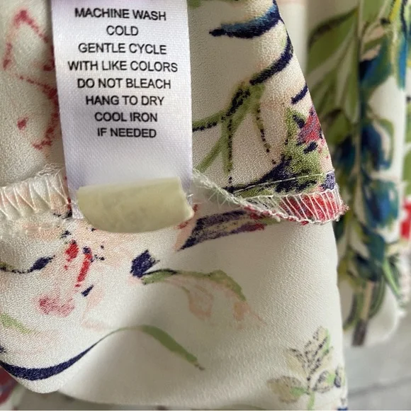 Spense Woman V Neck 3/4 Sleeve Floral Cream red yellow Top Plus Size 2X - Picture 4 of 7